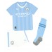 Manchester City Jeremy Doku #11 Replik Heimtrikot Kinder 2023-24 Kurzarm (+ Kurze Hosen)
